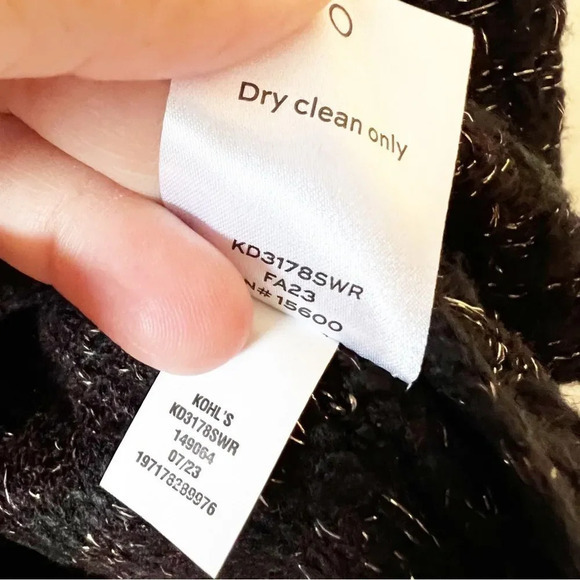 Draper James RSVP Black Gold Metallic Boucle Sweater Blazer Size XL Southern Mom - Picture 4 of 9